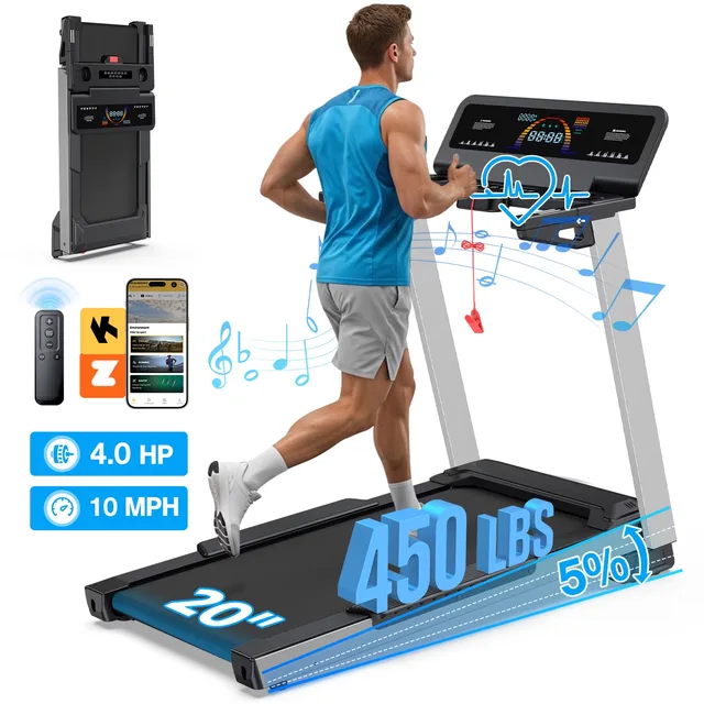Incline Treadmill 4 hp 450 lbs 20"