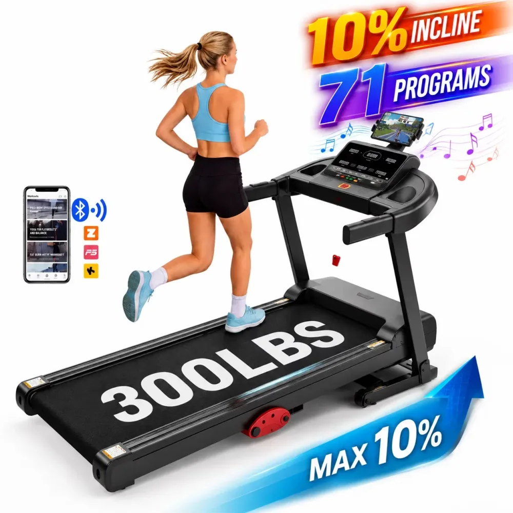 Treadmill Led 3.5hp 300lbs foldable