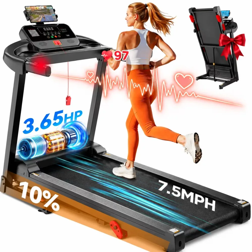 Electric Treadmill 3.65hp 330lbs folding