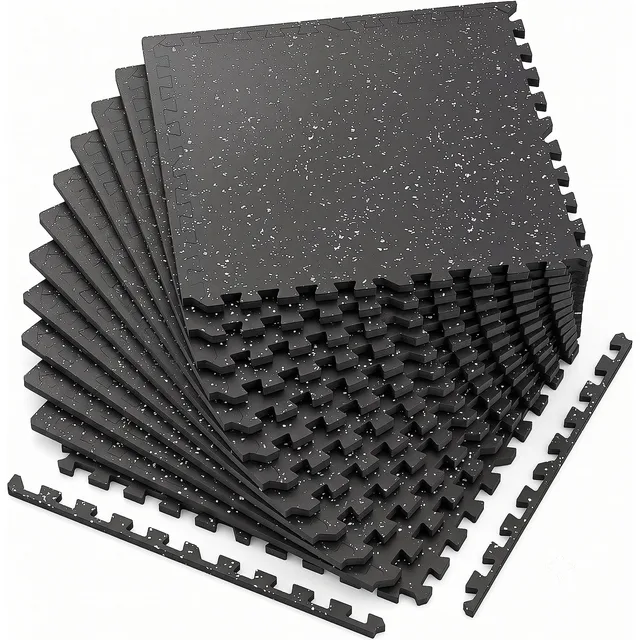 Floor Mats 0.6 inch black white