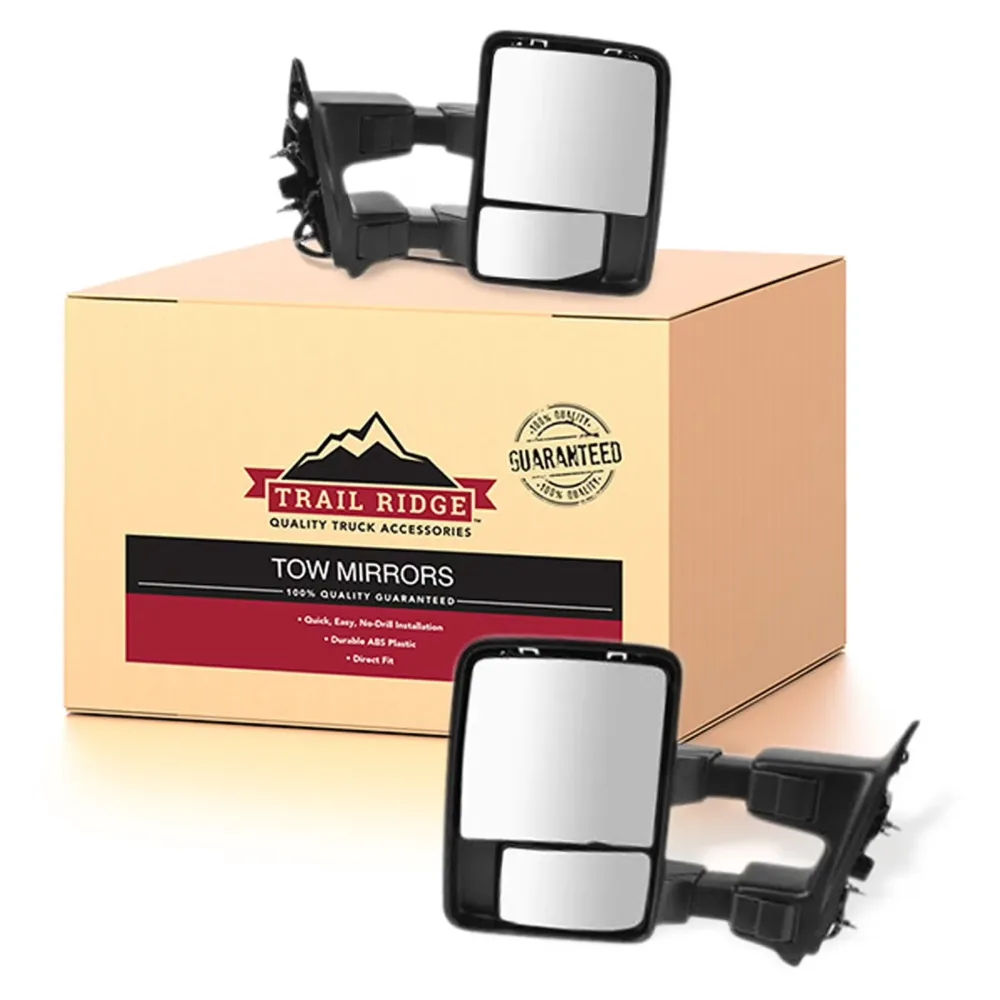 Tow Mirror black folding telescoping