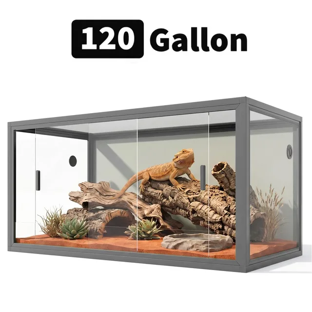 Reptile Terrarium 120 gallon black 48"
