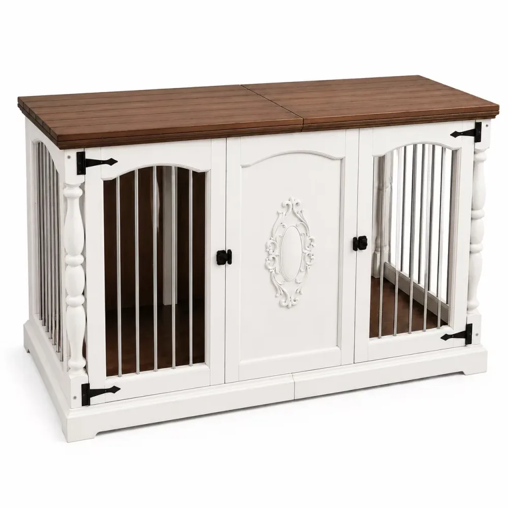 Dog Crate 62" adjustable white
