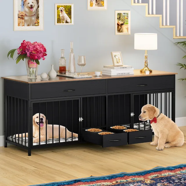 Dog Crate 74.8" black 21.2"