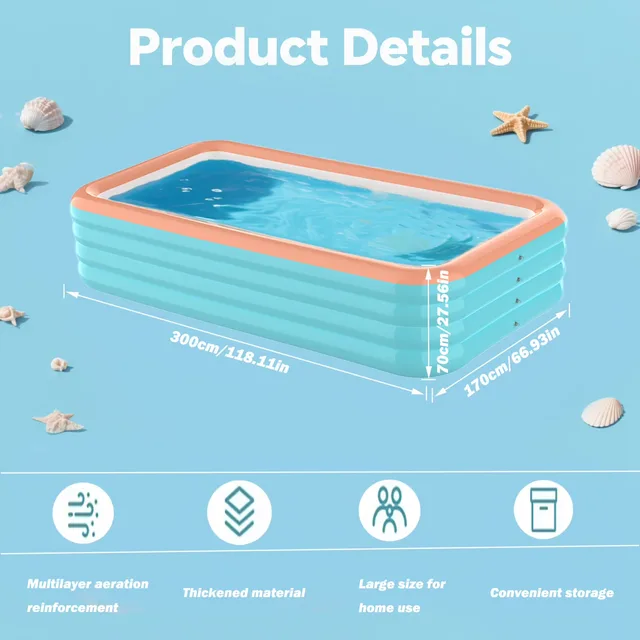 Swimming Pool 6 people 0.39mm blue