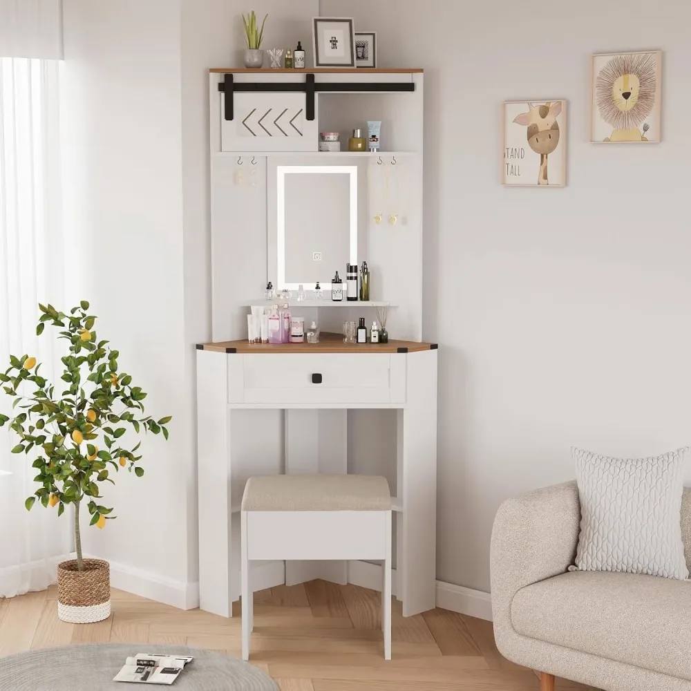 Vanity Desk white led
