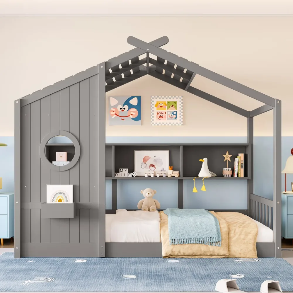 House Bed gray 77.75" 42"