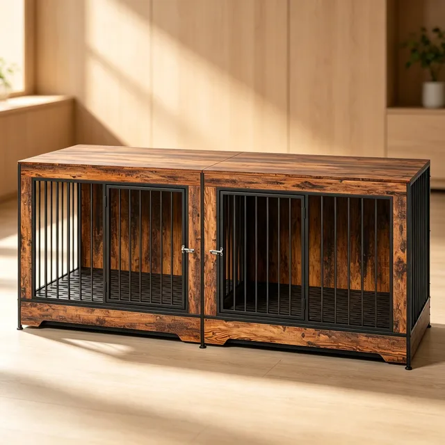 Dog Crate adjustable brown