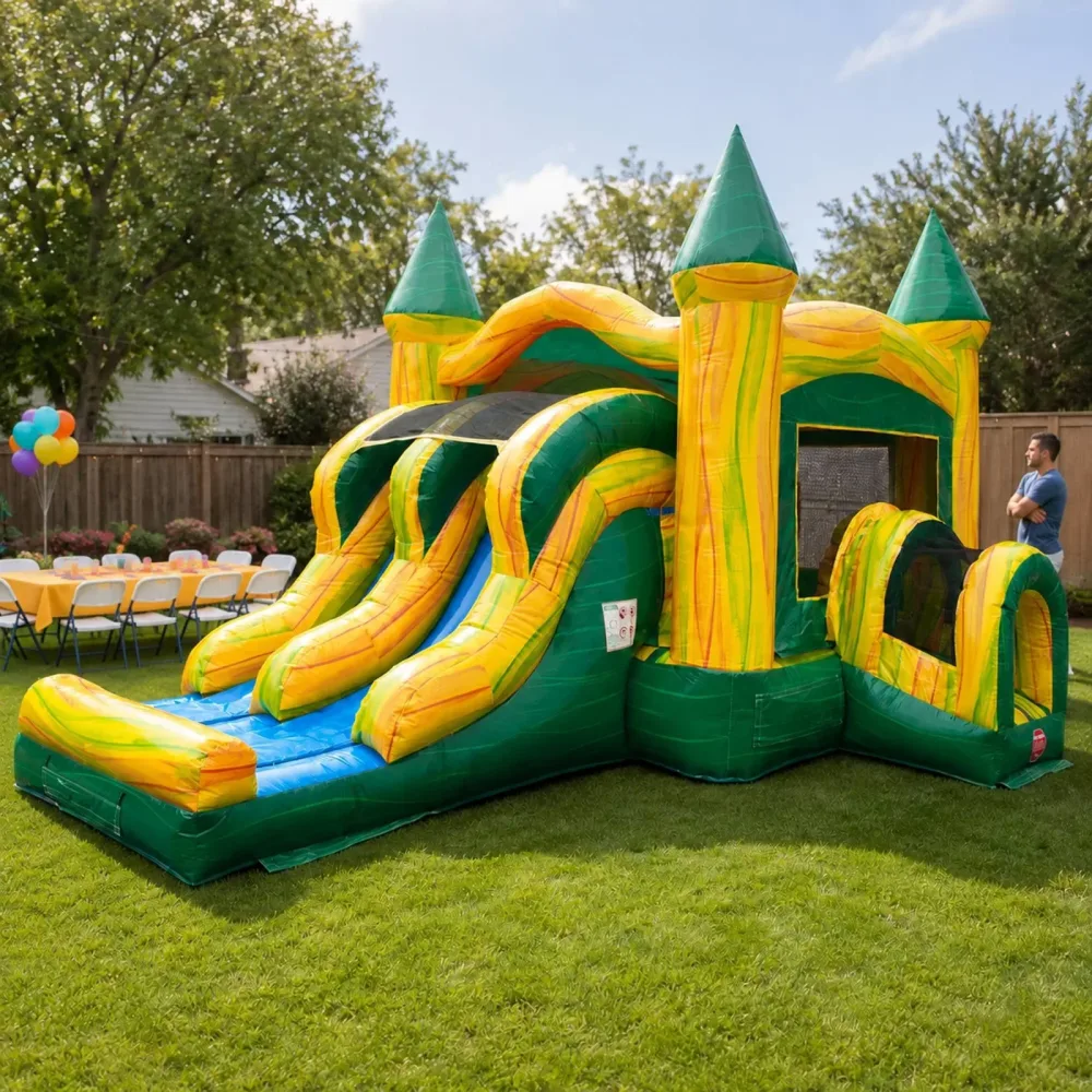 Backyard Play green 21.5 feet 12.5 feet