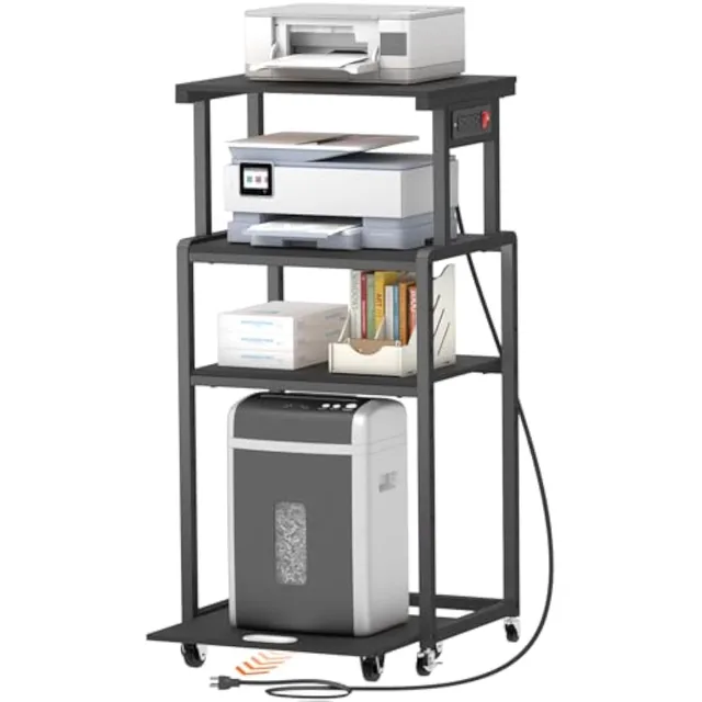 Printer Stand adjustable brown black