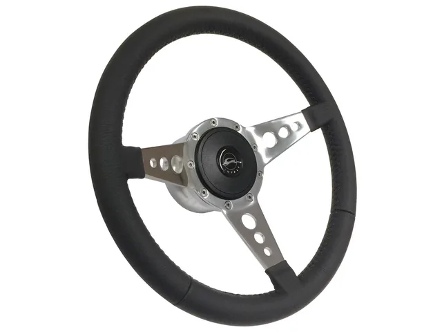Leather Steering 14 inch 7 lb black
