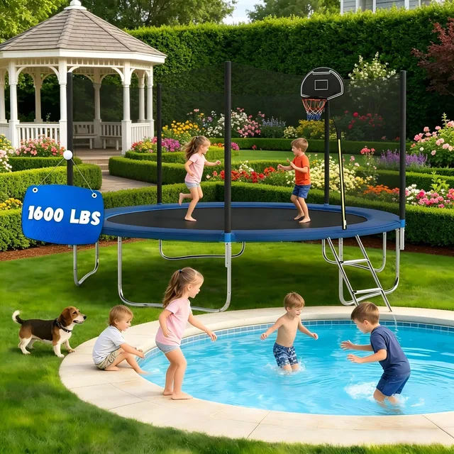 Backyard Trampoline 1800lbs 14ft 1800 lbs