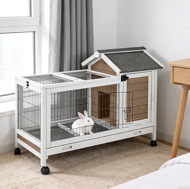 Rabbit Hutch 40.7" brown waterproof