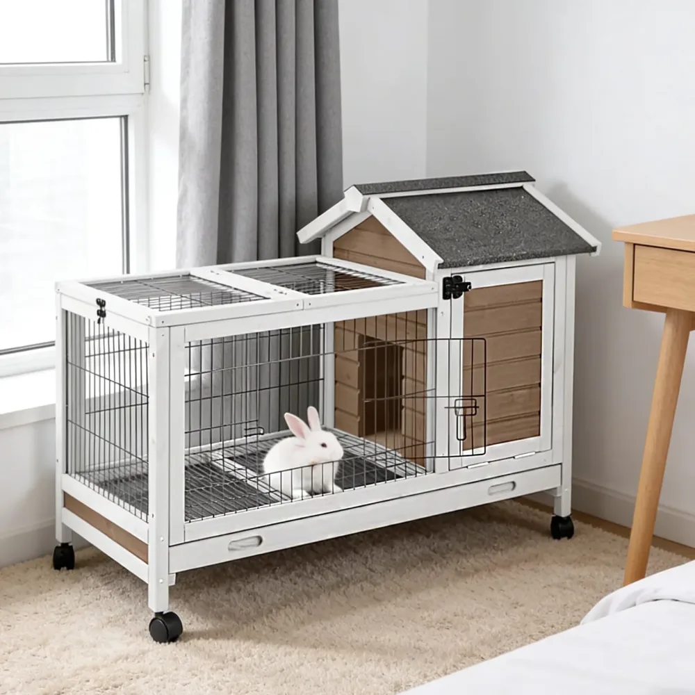 Rabbit Hutch 40.7" brown waterproof