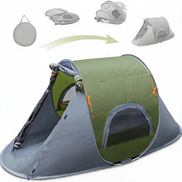 Camping Tent 1 person waterproof green