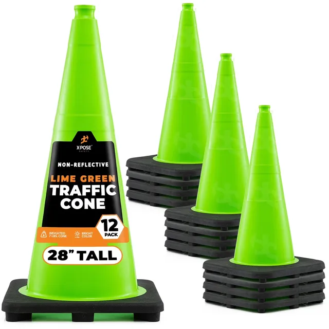 Safety Cone 12 pack green 28"