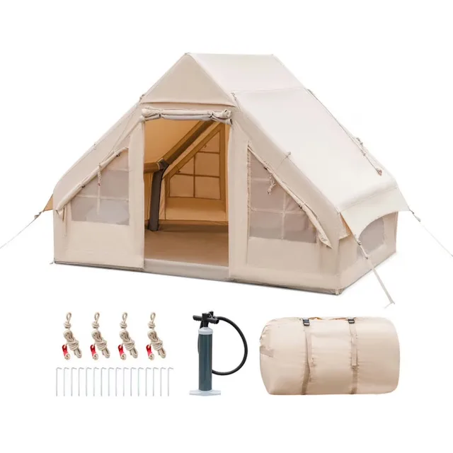 Camping Tent 6 people beige 6.4 ft