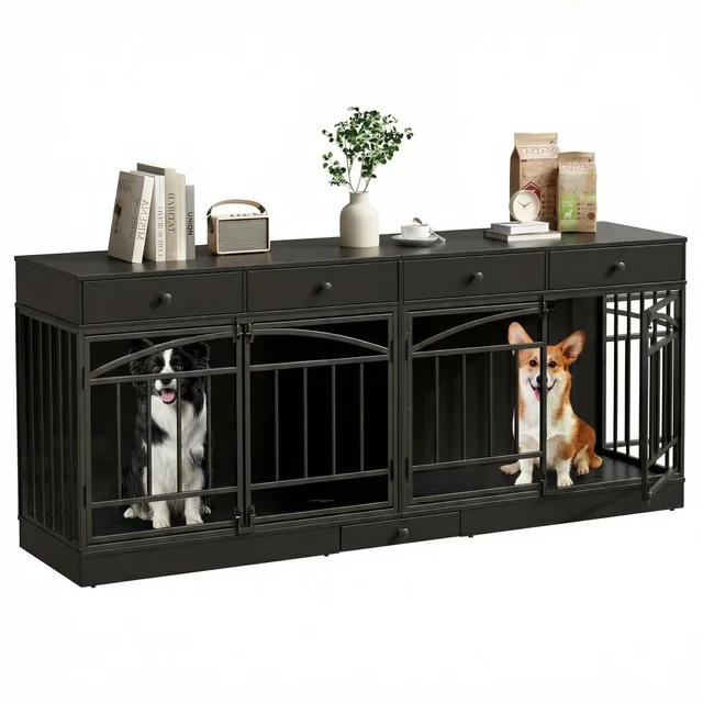Dog Crate 78.7in black 19.7"