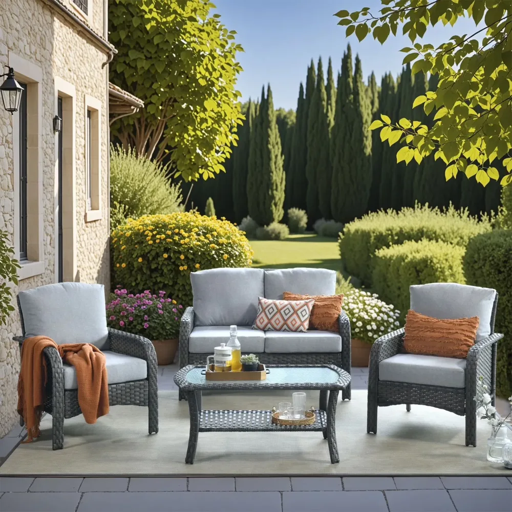 Patio Furniture gray 4 people 3.5"