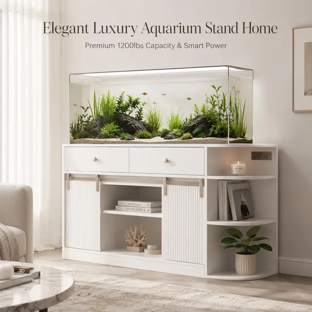 Aquarium Stand 55-75 gallon white 1200 lb