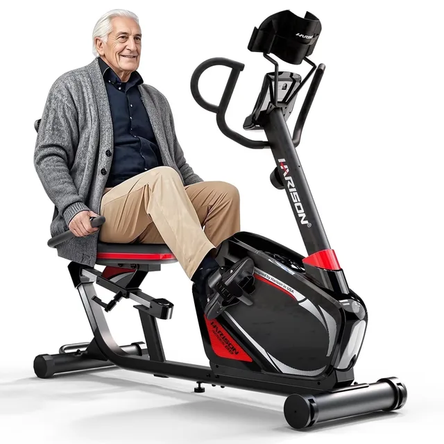 Recumbent Bike 400 lbs bluetooth black