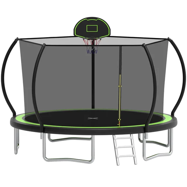 Backyard Trampoline 12ft black green