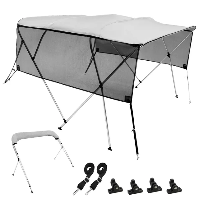 Boat Bimini 8' adjustable grey