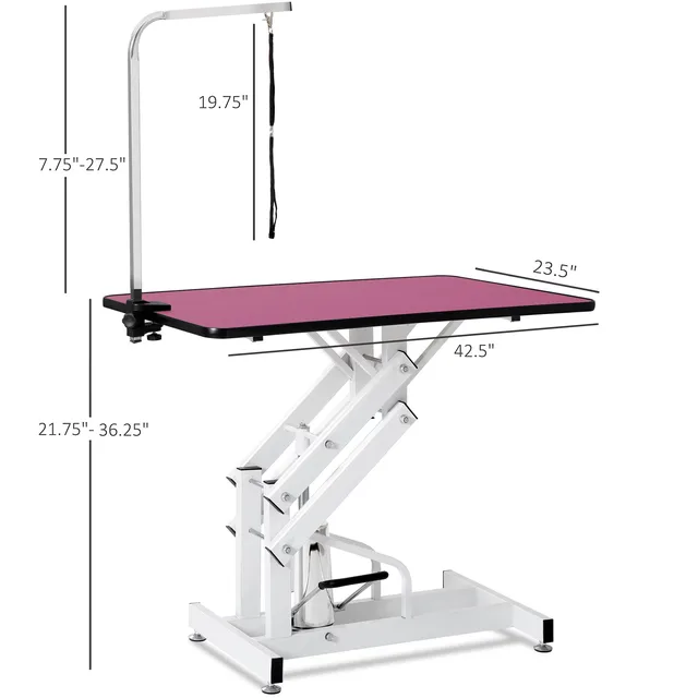 Pet Grooming 42.5inch adjustable white