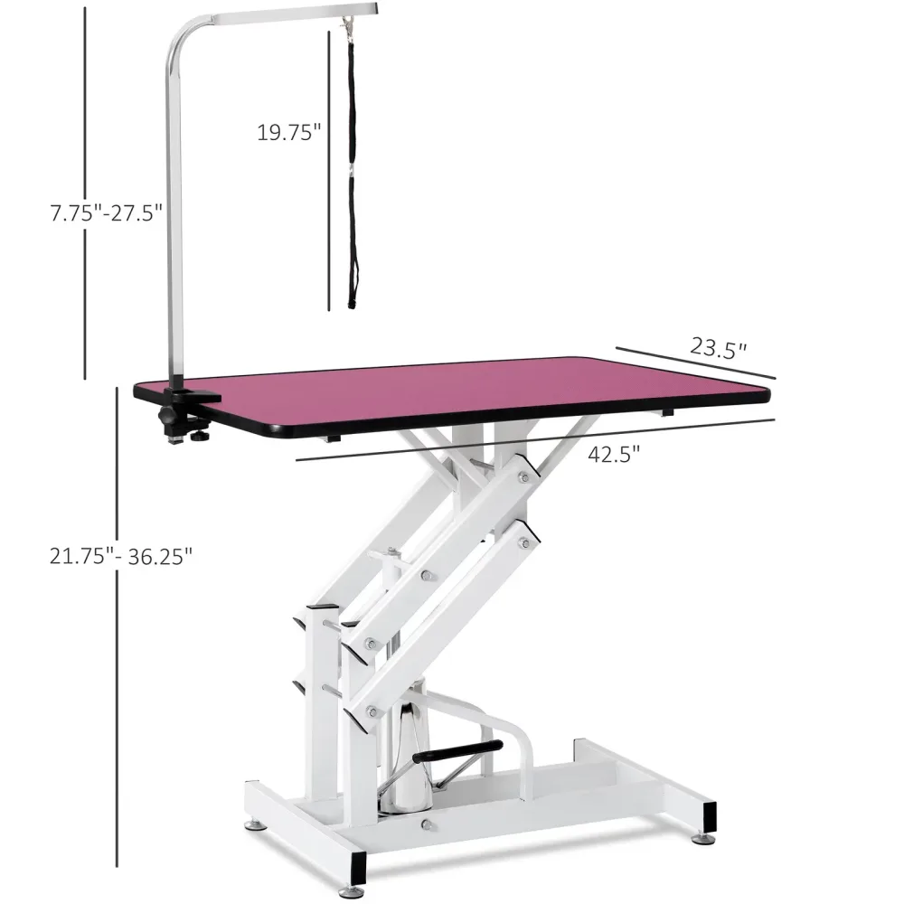 Pet Grooming 42.5inch adjustable white