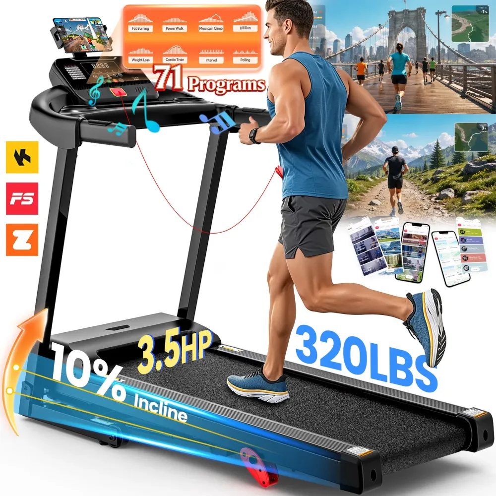 Treadmill 3.55hp 320lb foldable