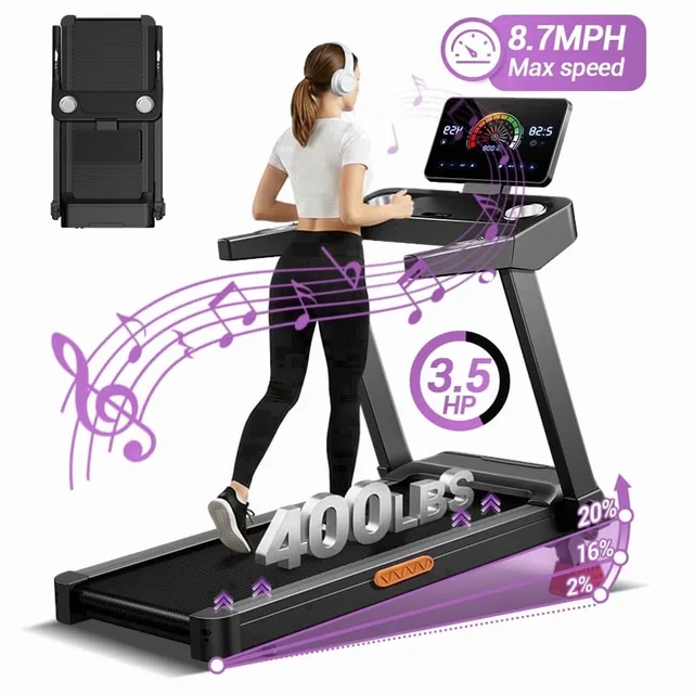 Incline Treadmill 3.5 hp 400lbs foldable