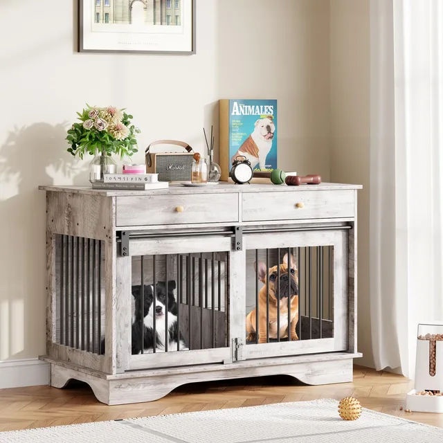 Dog Crate 47" grey 33.1 inches