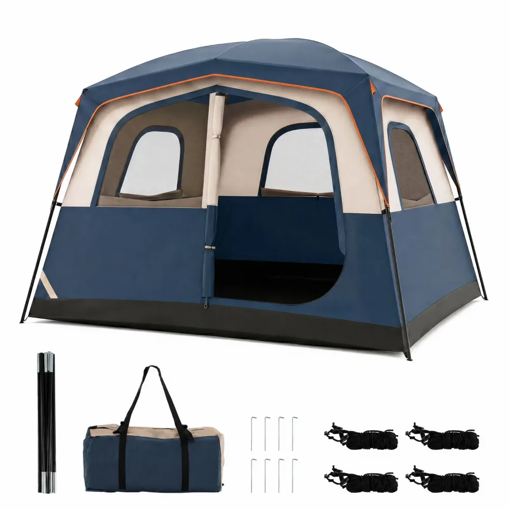 Camping Tent 6 person blue black