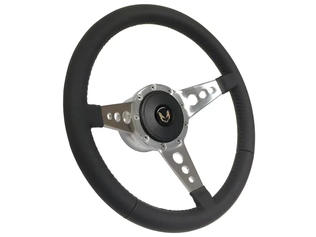 Leather Steering 14 inch 7 lb black