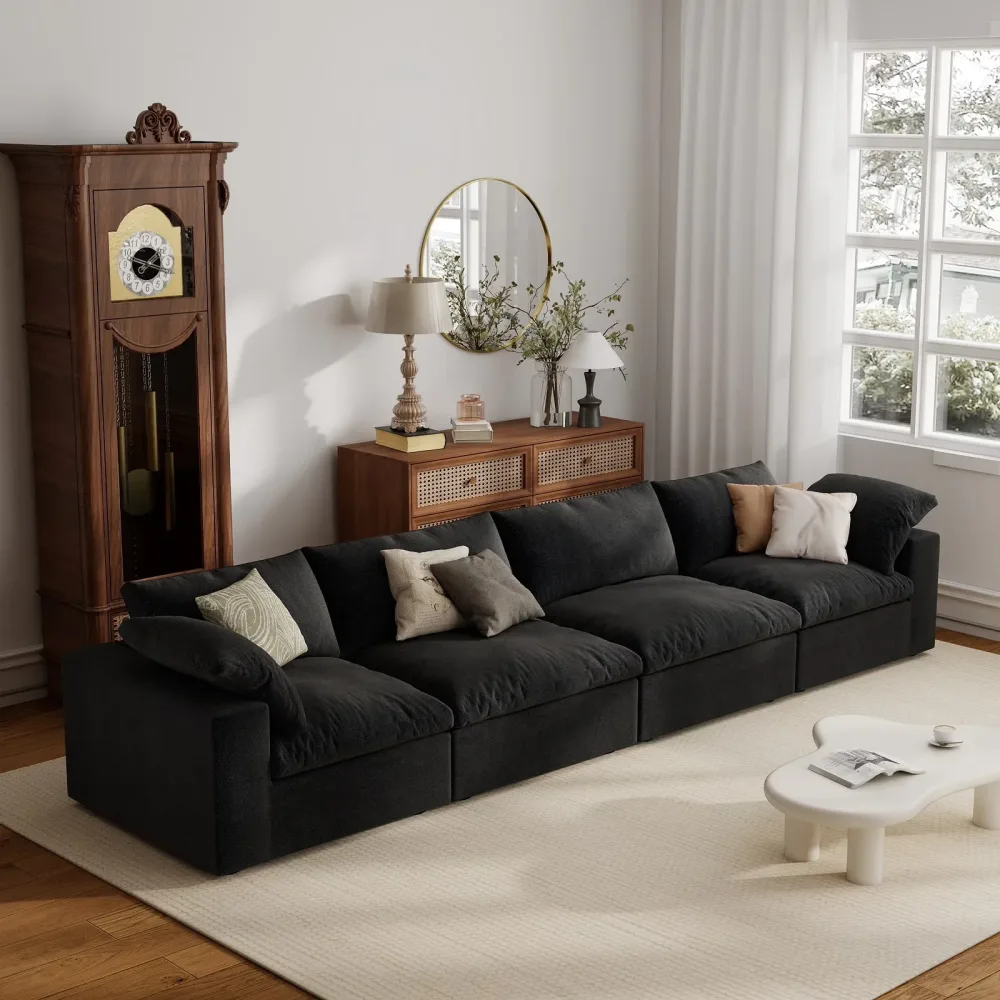 Living Room 118" white black