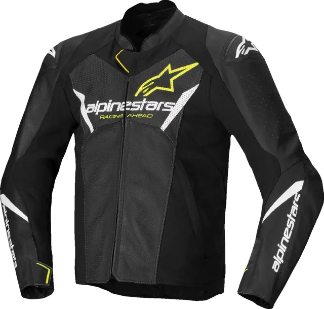 Leather Jacket black white yellow