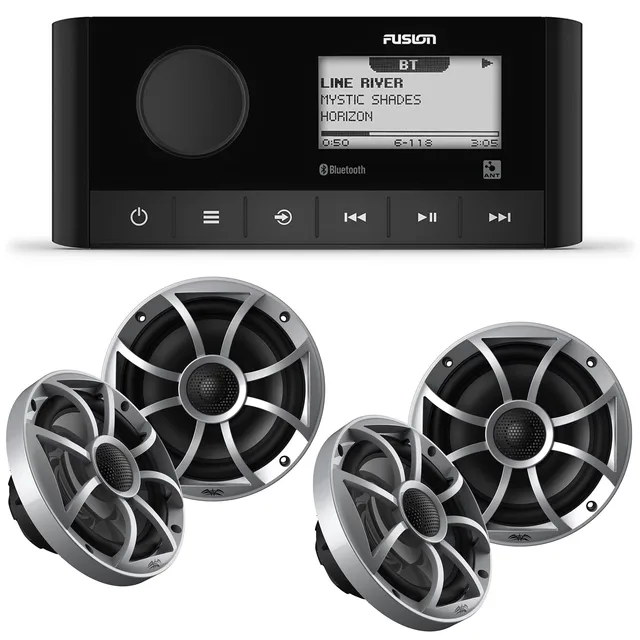 Marine Stereo 2 pairs 6.5" silver