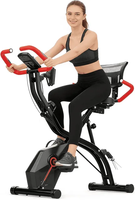 Exercise Bike 300 lb foldable red