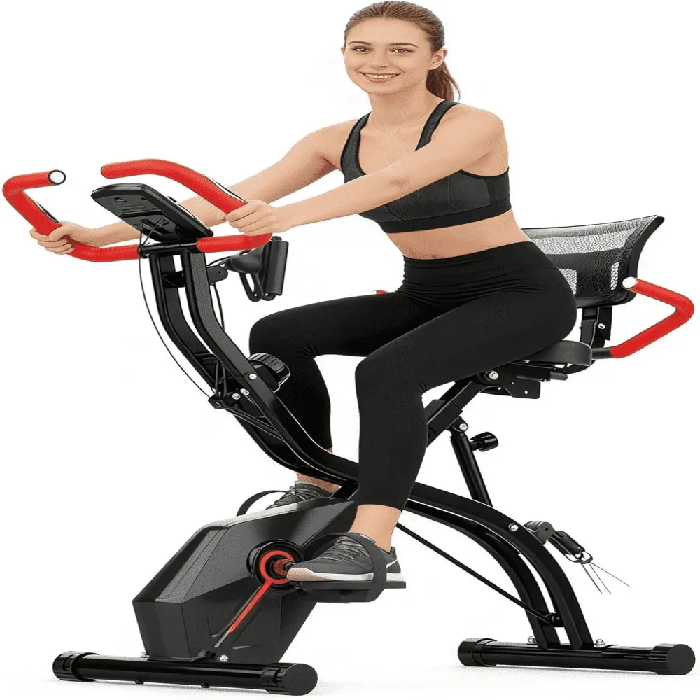 Exercise Bike 300 lb foldable red