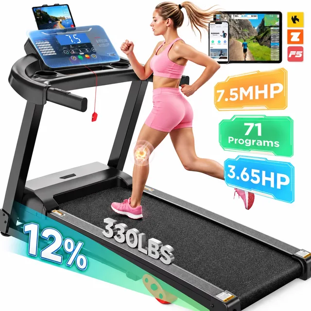 Treadmill 3.65hp 330lbs folding