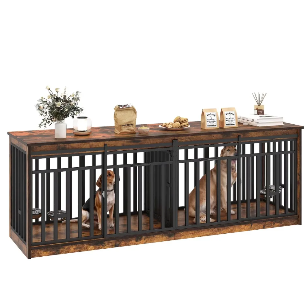 Dog Crate 86.6 inch brown 86.6"