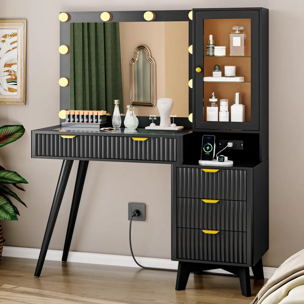 Vanity Desk black 50 lbs 55 inches