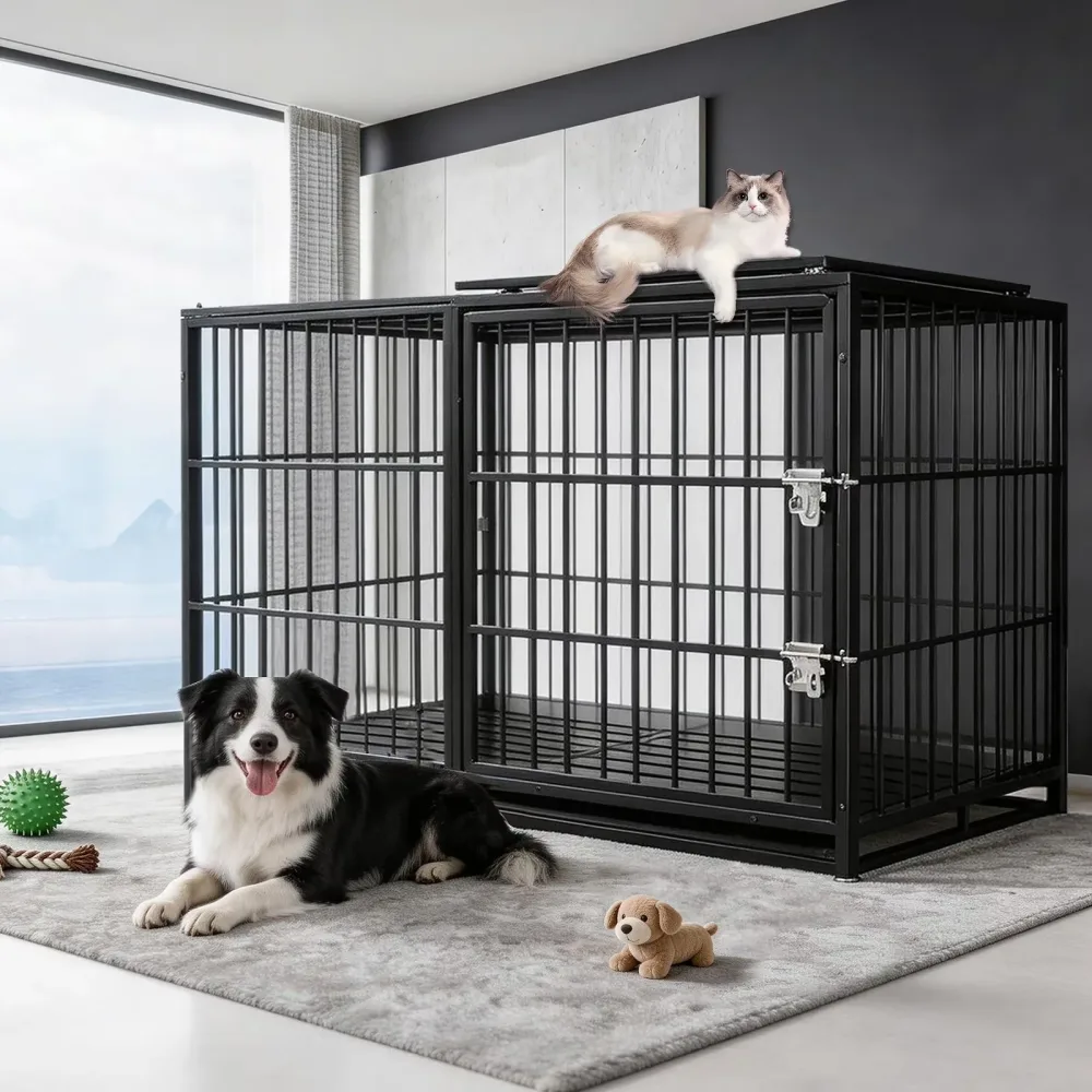 Dog Crate 61" black 60.6"