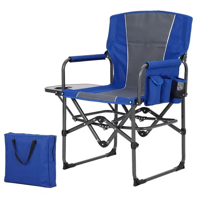 Camping Chair 330 lbs blue folding