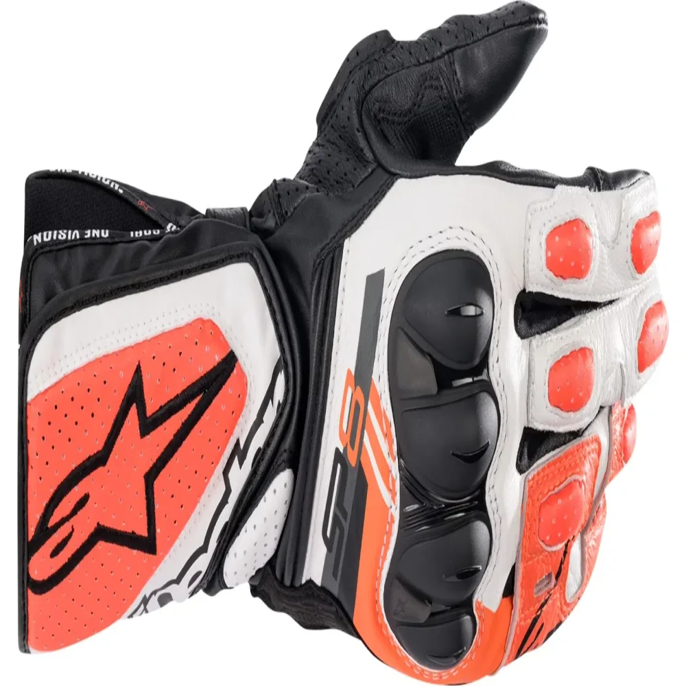 Leather Motorcycle black white red