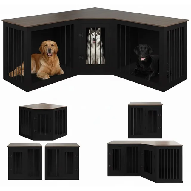 Dog Crate 113' white black