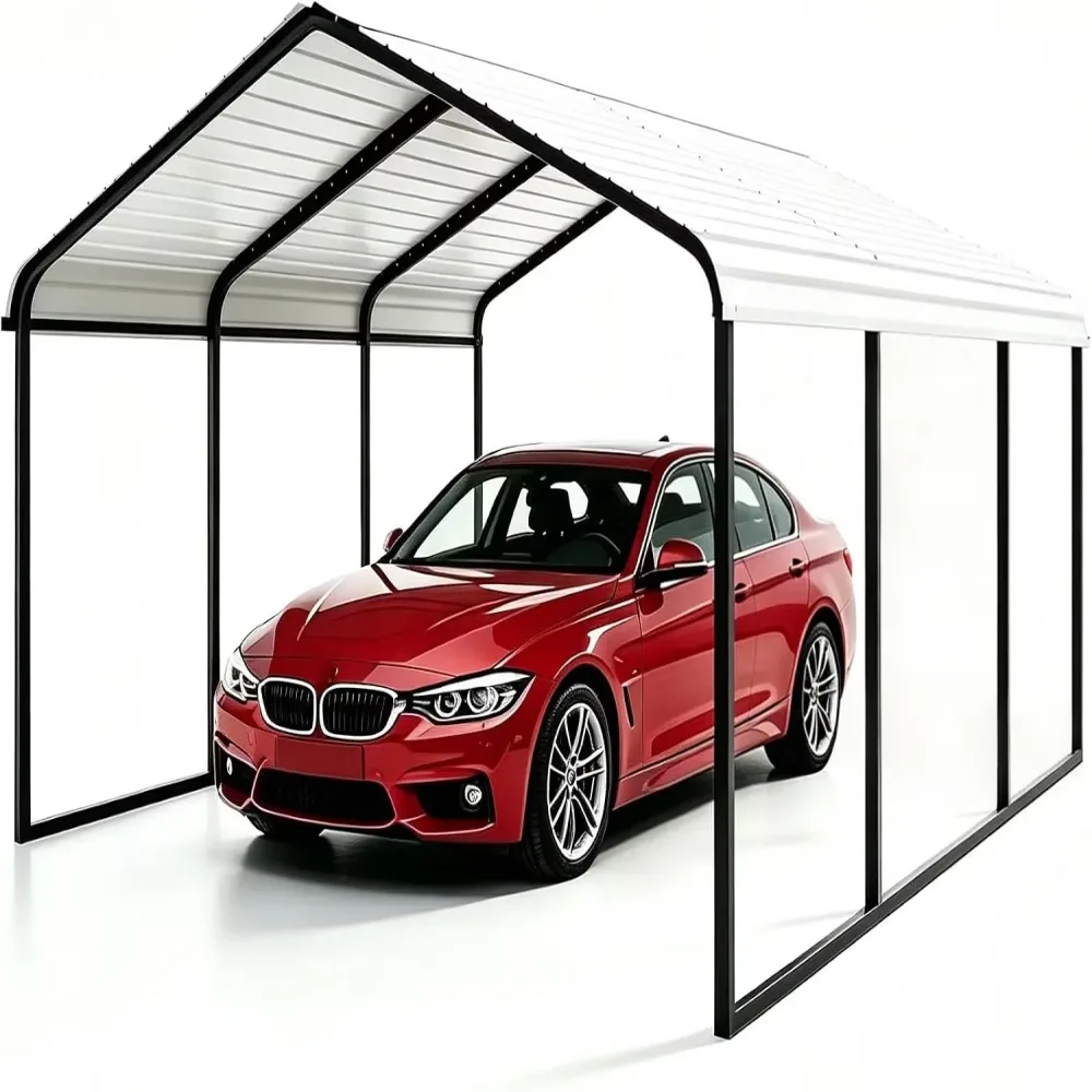 Metal Carport 15' white heavy-duty