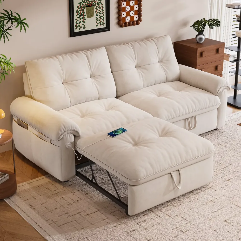 Sofa Bed black beige 5 inch