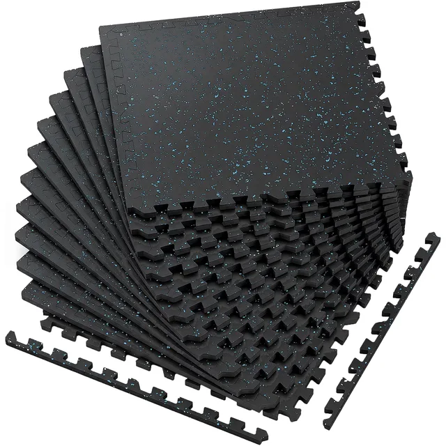 Floor Mats 0.6 inch black blue