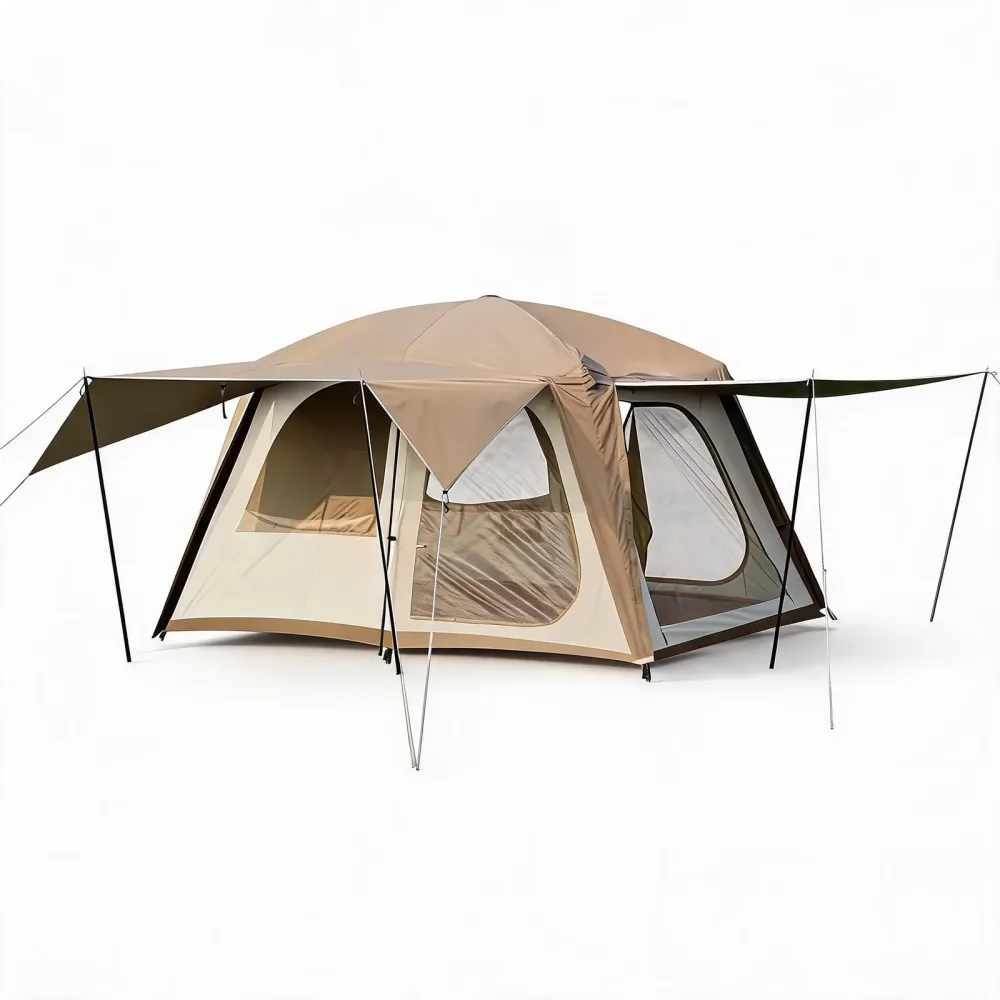 Camping Tent 4-6 person waterproof brown